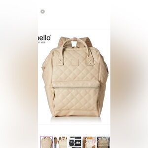 Anello Quilted Cream Backpack Tote - Cream